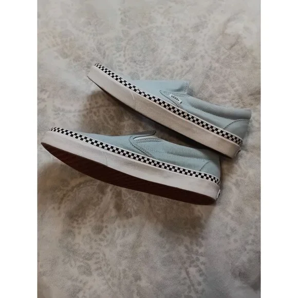 Vans Slip-On Shoes Checkerboard Trim Mens 8 Womens 9.5 Canvas Sneakers 500714 - Picture 4 of 9